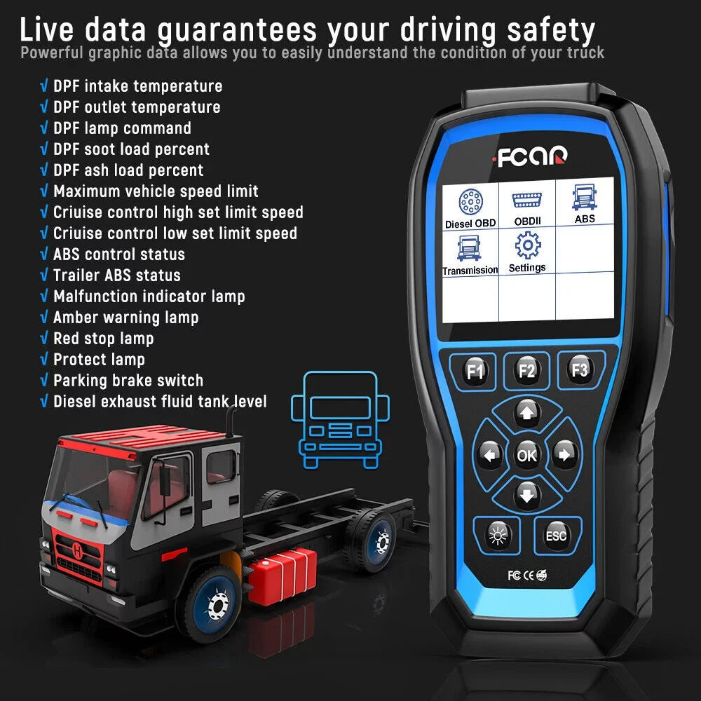 Heavy Duty Truck Scanner Scan Tool  Transmission All System Diesel All System  Scanner Code Reader Heavy fit for Freightliner Volvo Mack
