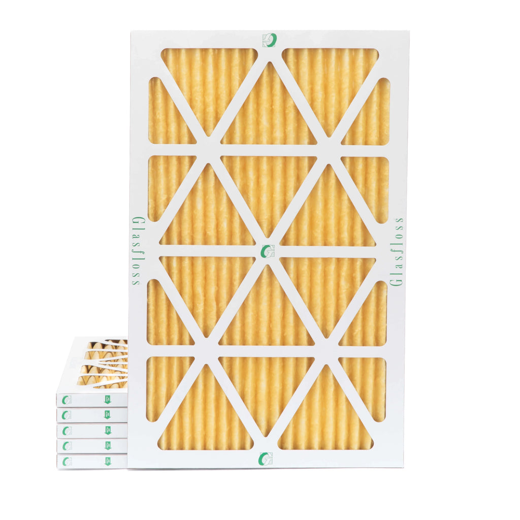 6 Pack of 14x24x1  11 Pleated Air Filters by Glasfloss. Actual Size: 13-1/2 x 23-1/2 x 7/8