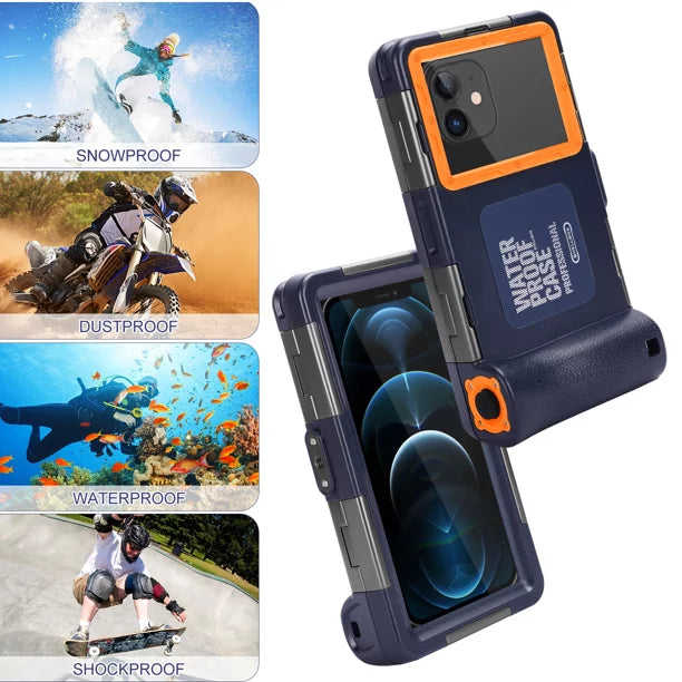 UrbanX Professional [15m/50ft] Swimming Diving Surfing Snorkeling Photo Video Waterproof Protective Case Underwater Housing for  Smart  And all Phones Up to 6.9 Inch  with Lanyard