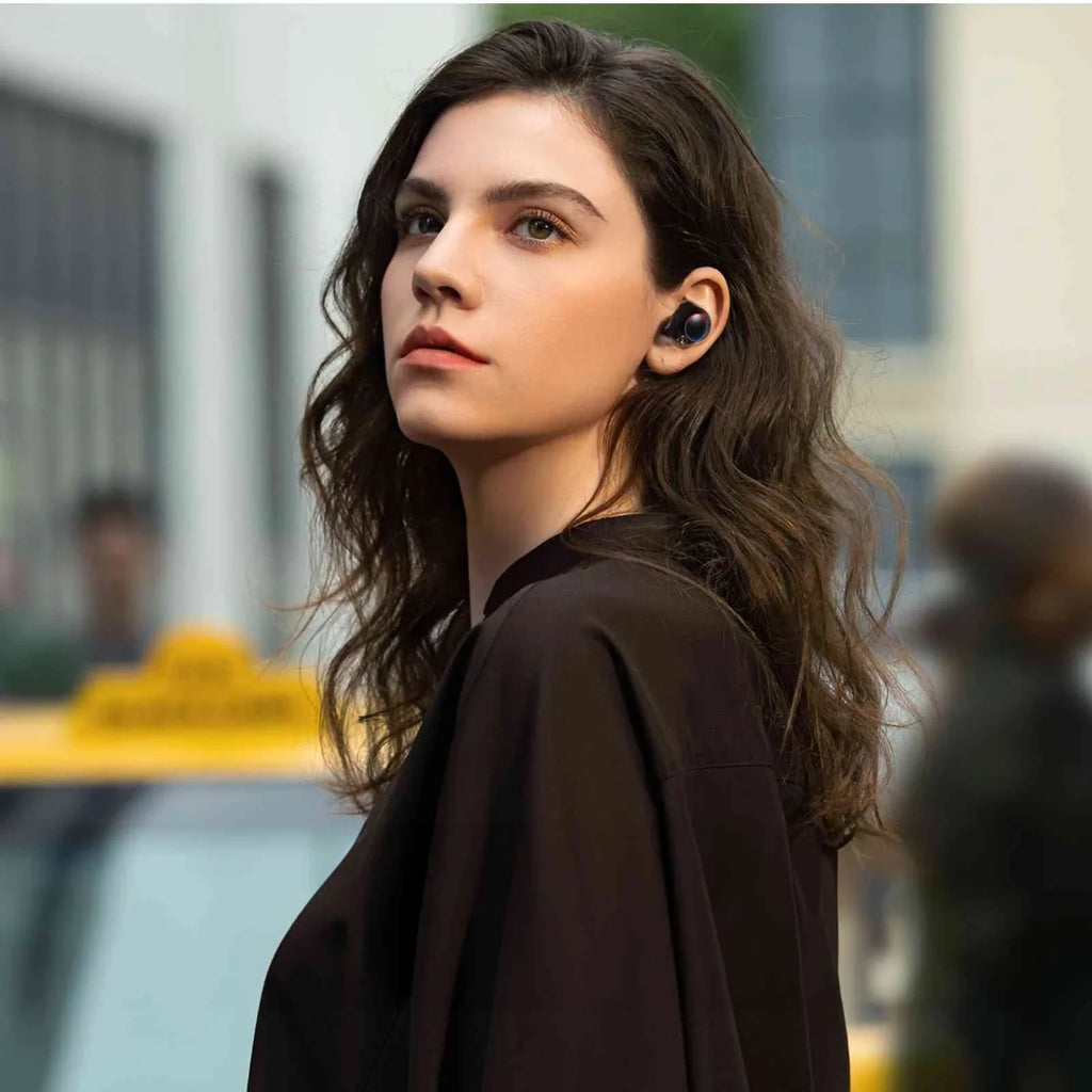 UrbanX True Wireless Bluetooth Earbuds + Charging Case, Black, Dual Connect,  Water Resistance, Bluetooth 5.2 Connection, Balanced, Bass Boost Compatible with Lenovo Pad