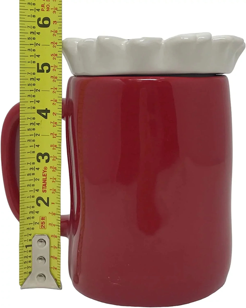 Rae Dunn by Magenta Love Bug Red Ceramic Mug with White Top and Red Ladybug Black  Letters Valentine's Day