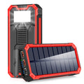 Portable Solar Power Bank 30000mAh, Wireless Solar Charger External Backup Battery, 3 Fast Charger Output Ports & 4  Flashlight