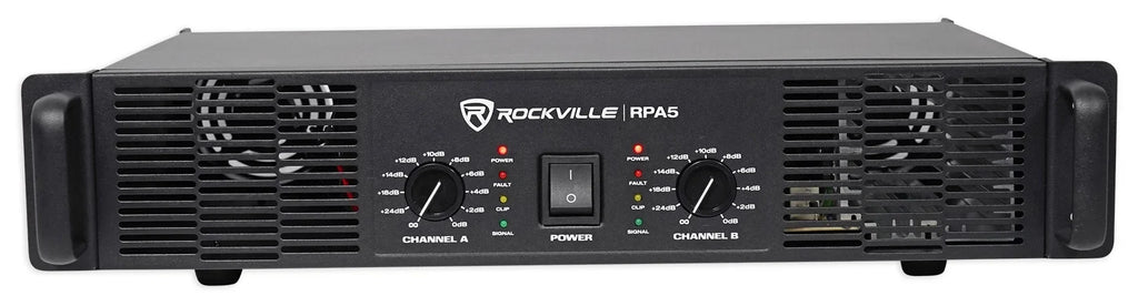 2) Rockville  8“ 800W 4 Ohm  Speakers  Cabinet+ 1000w Amplifier