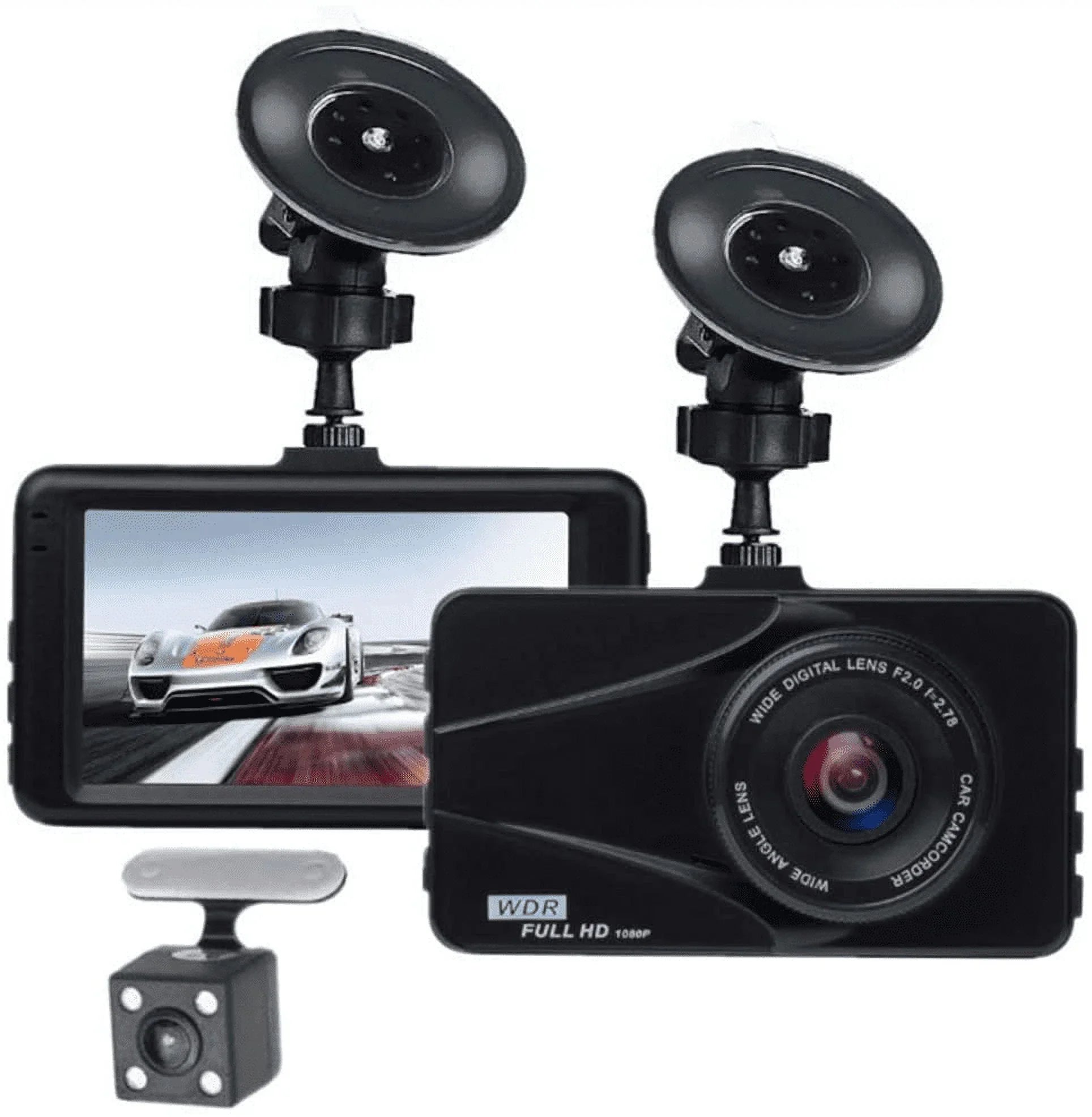 Plus  Dash Cam For Chrysler Dual Travel Recorder Full  3"  Screen 170° Wide Angle, , -Sensor, Loop Recording Motion Detection Excellent Video Images