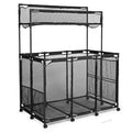 Mesh Pool Storage Bin Cart with 10 Wheels - Blue - Organize Pool Essentials