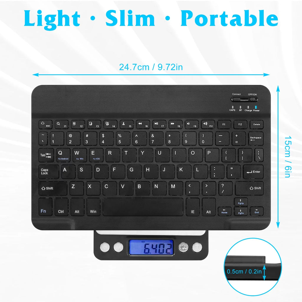 Rechargeable Bluetooth Keyboard and Mouse Combo Ultra Slim Full-Size Keyboard and Ergonomic Mouse for  Axon 30 Pro 5G and All Bluetooth Enabled Mac/Tablet/iPad//Laptop - Onyx Black