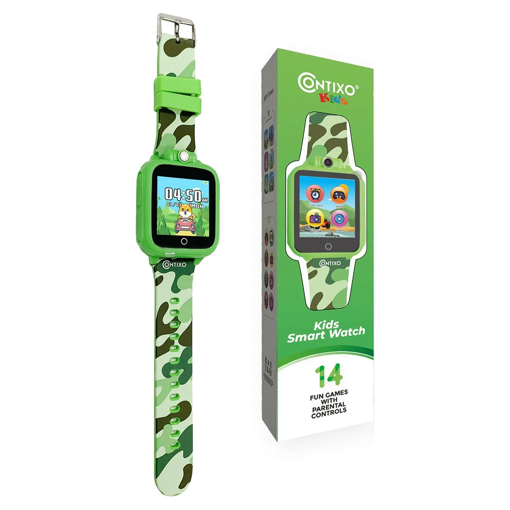 Contixo 10" Android Kids Tablet and Smart Watch Bundle 64GB, Includes 80+ Disney Storybooks & Stickers (Value $400), Kid-Proof Case with Kickstand & Stylus, (2023 Model) - Green