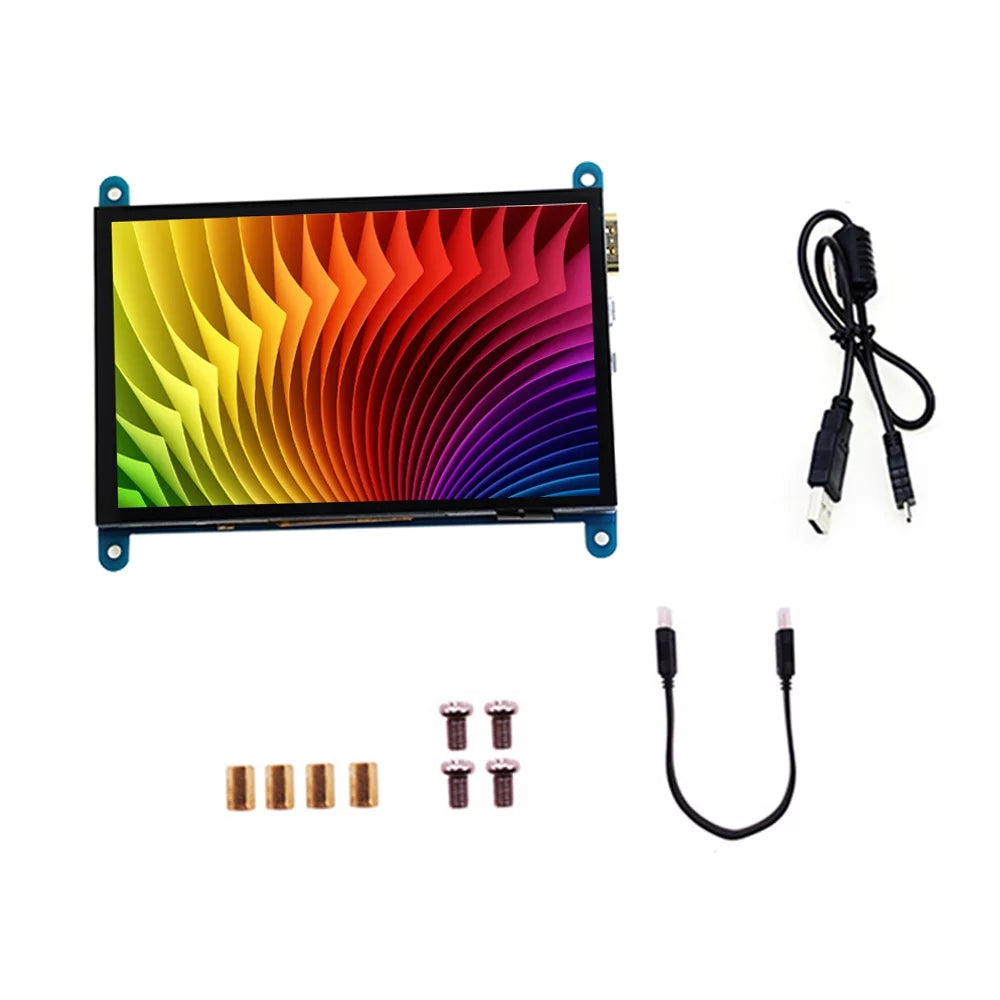 Arealer 5 InchCapacitive Touchscreen Display 800*480 Resolution Small Portablewith USBInterface Compatible with Raspberry Pi Tool