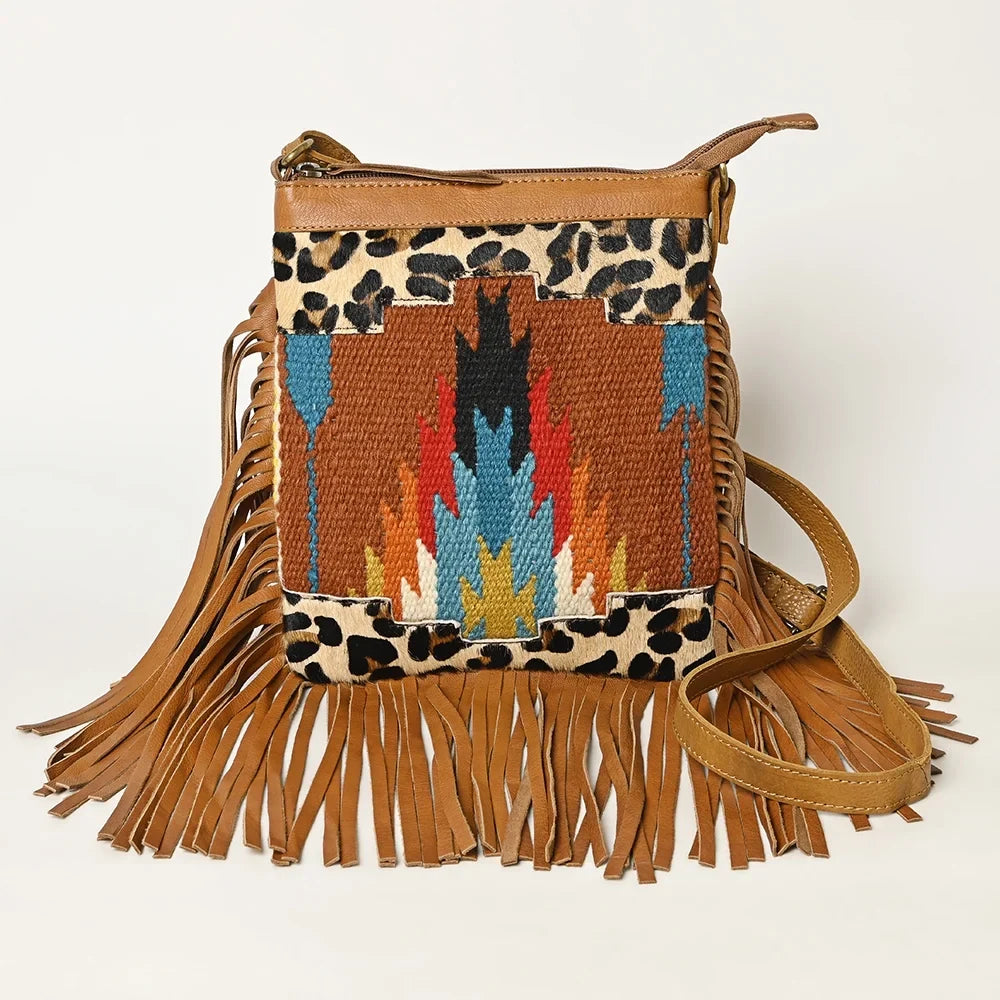 Upcycled Wool Hair-on Genuine Leather women bag western handbag purse