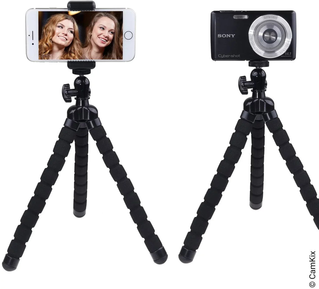 Flexible Cell Phone Tripod and Bluetooth Remote Control Camera Shutter - for iPhone, Samsung Galaxy and Many More -