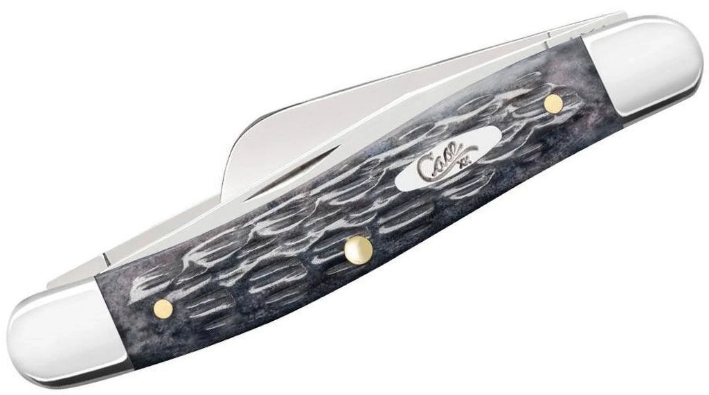 Case  Knives Pocket Worn Crandall Jigged Gray Bone Medium Stockman Carbon Steel Pocket Knife 58413