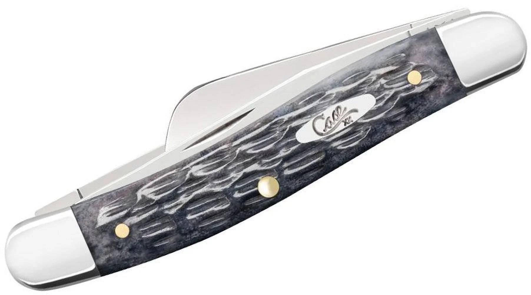 Case  Knives Pocket Worn Crandall Jigged Gray Bone Medium Stockman Carbon Steel Pocket Knife 58413