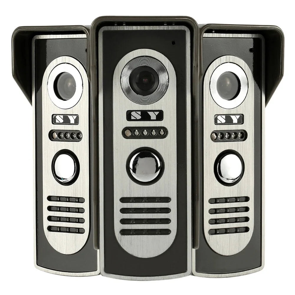 7” Wired Video Door Phone System Visual Doorbell with Indoor Monitor and Outdoor support Unlock Infrared Night View Rainproof for Home