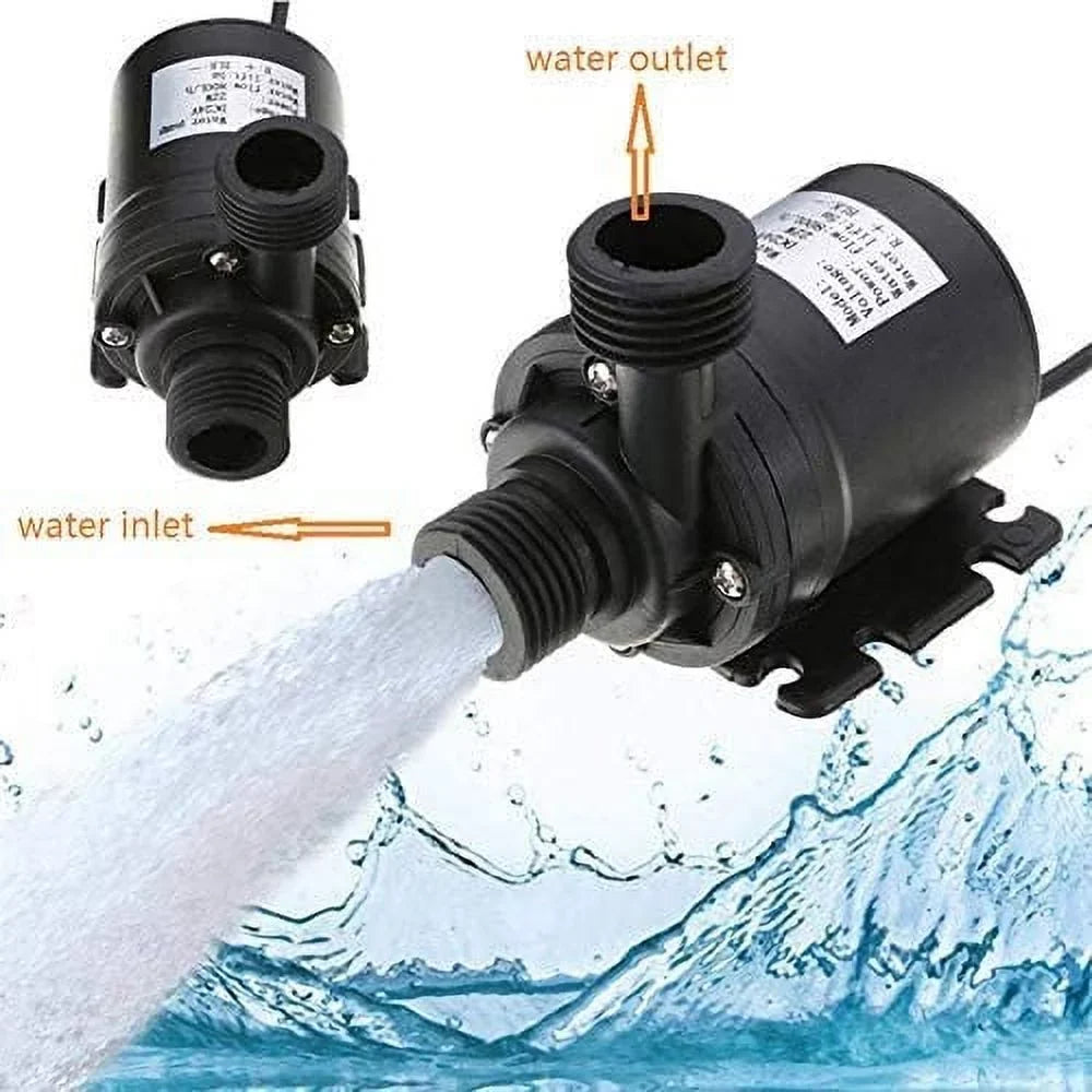 24V Brushless Water Pump 1/2'' Male Thread Centrifugal Submersible Pump 800L/ 210GPH 4M/13ft for Fountain Solar Panel Pond Aquarium Water Circulation System