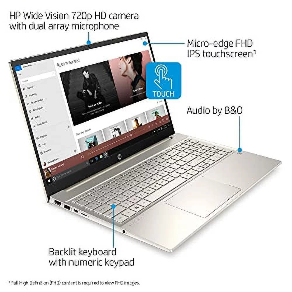 2022 Pavilion 15.6"   Touchscreen Laptop Intel 4-Core i7-1165G7 Iris Xe Graphics 32GB   1TB NVMe  - WiFi  Bluetooth  Webcam Backlit Keyboard Windows 11 Pro w/