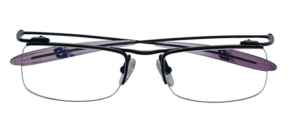 New Balance Mens Eyeglass Rectangle Rimless Metal  356 3 Gunmetal. 53mm