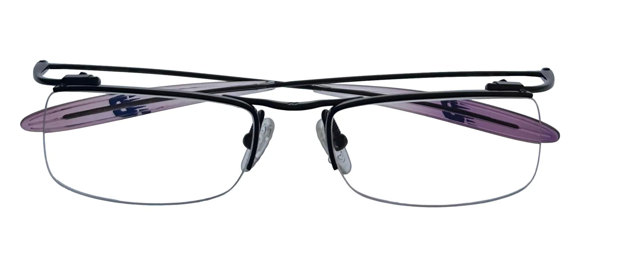 New Balance Mens Eyeglass Rectangle Rimless Metal  356 3 Gunmetal. 53mm
