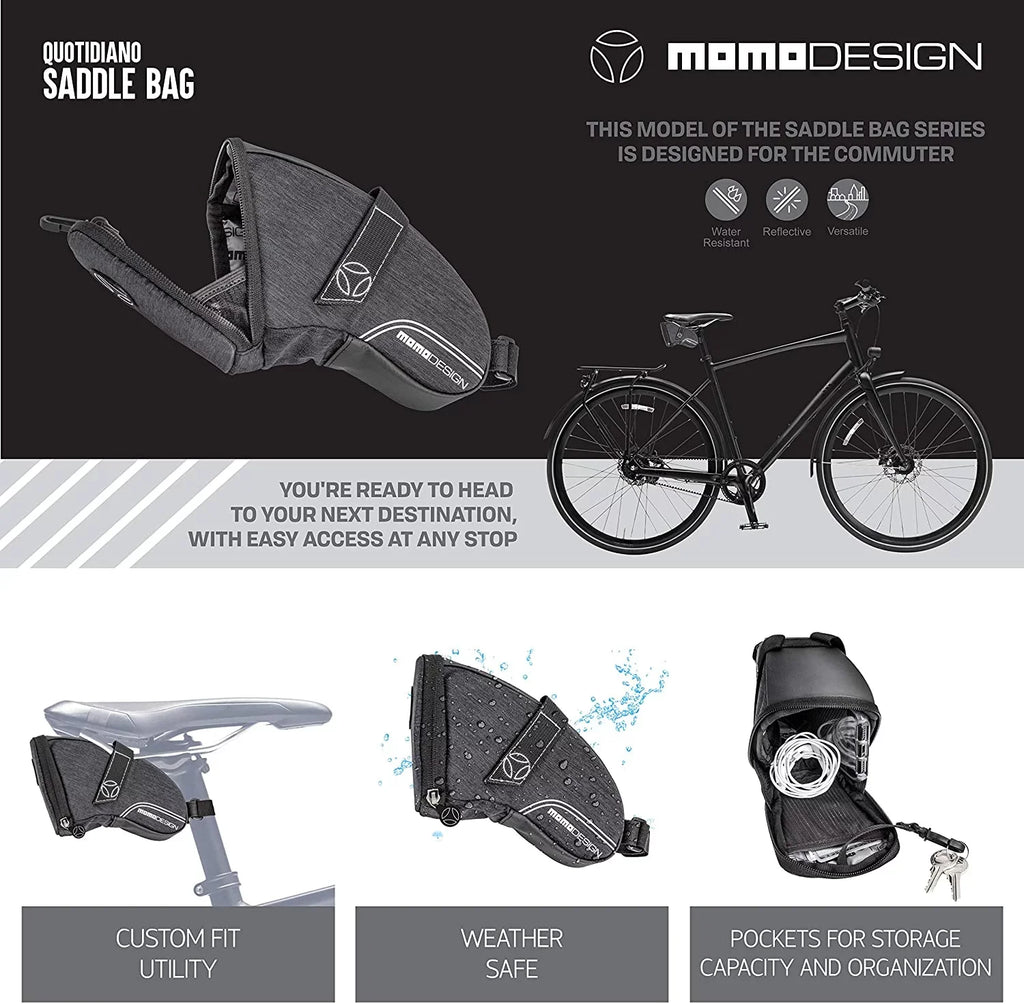 Bike  Saddle Bag  Weather Safe  Perfect for Storage  Led Tail Light & Reflective Design  Capacity of 1.2