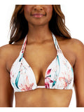 Women's White Stretch Tie Triangle Sweetheart Fixed Cups Halter Swimsuit Top 12