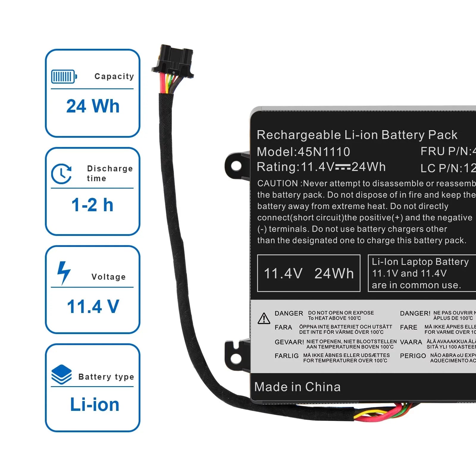 Battery for Lenovo ThinkPad   T450s       45N1112 / 45N1113