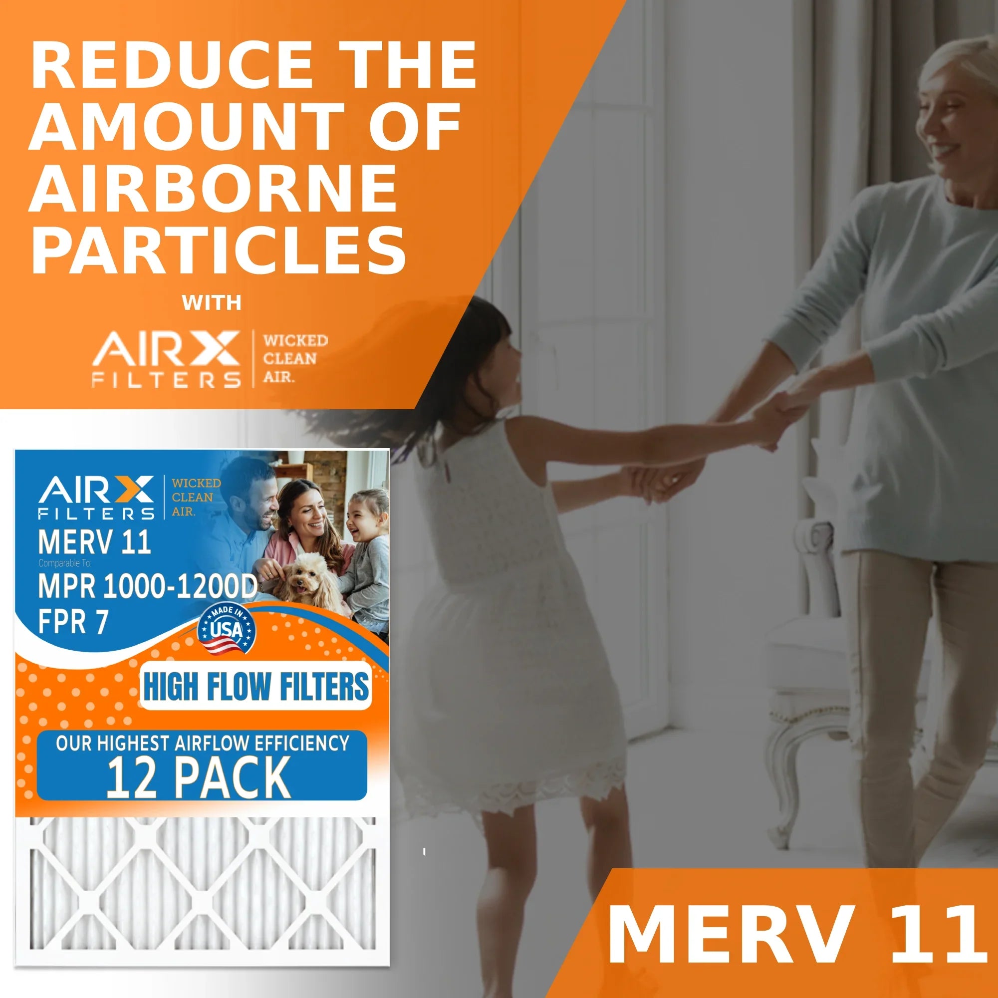 14x24x1 Air Filter  11 Rating, 12 Pack of Furnace Filters Comparable to  1000,  1200,  7, High Efficiency 12 Pack of Furnace Filters Made in  by     .
