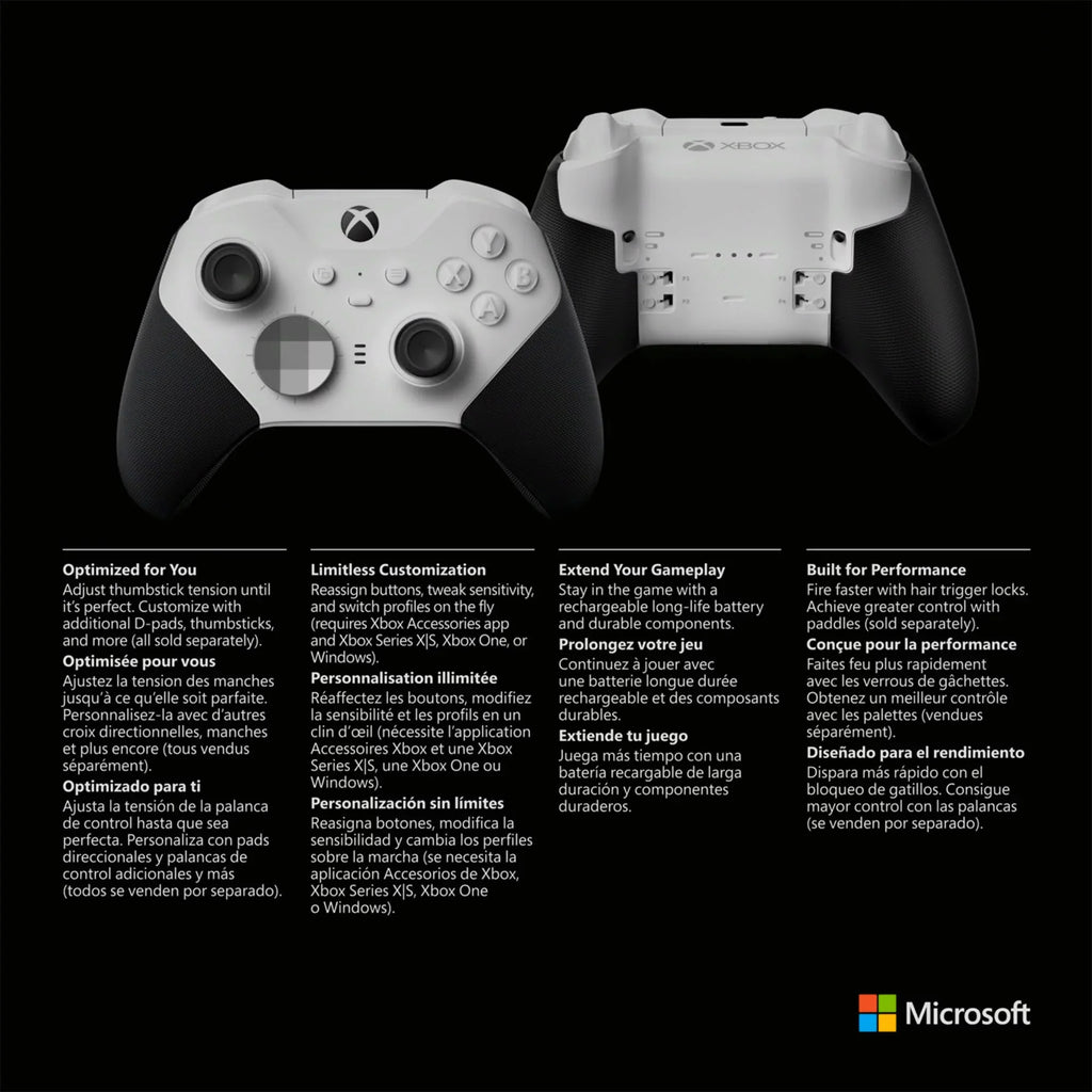 Xbox Elite Series 2 Wireless Controller -White with Xbox Headset & Cleaning Kit
