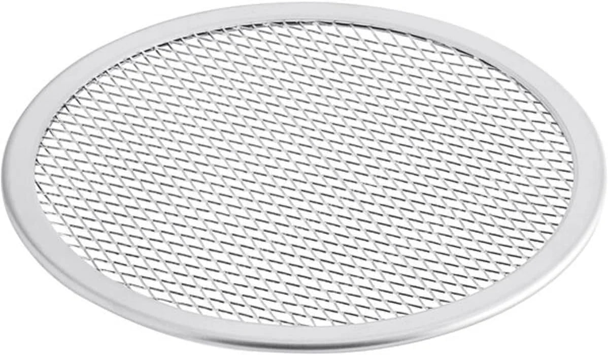 TrueCraftware- Set of 2 Aluminum 13” Pizza Baking Screen Seamless Rim- Bakeware Pizza Screen Round Pizza Pan Tray Round Baking Tray for Home Kitchen Pizzeria & Restaurants