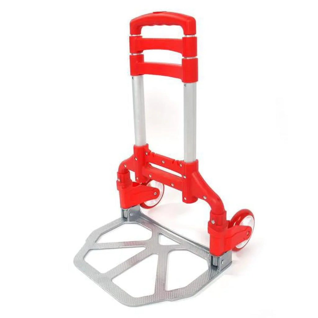 Portable Aluminium Cart Folding Dolly Push Truck Hand Collapsible Trolley Luggage Red