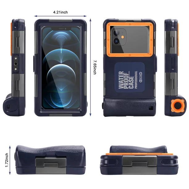 UrbanX Professional [15m/50ft] Swimming Diving Surfing Snorkeling Photo Video Waterproof Protective Case Underwater Housing for  Smart  And all Phones Up to 6.9 Inch  with Lanyard