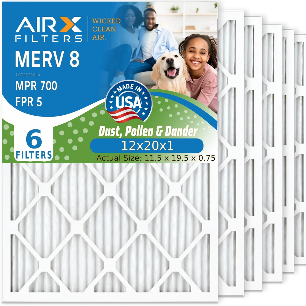 12x20x1 Air Filter  8 Comparable to  700 &  5 Electrostatic Pleated Air Conditioner Filter 6 Pack   Premium  Made 12x20x1 Furnace Filters by     .