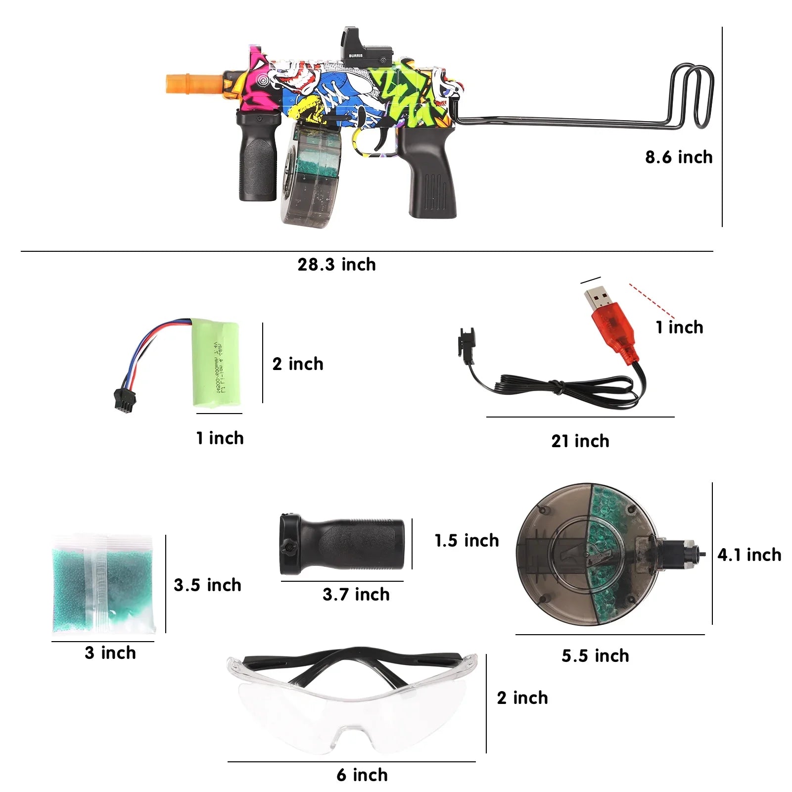 Yimore Toys Gel Ball Blaster Automatic Splatter Balls Gun with 15,000 Water Beads for Out Door Activity , Backyard Games for Kids&Adult Ages 12+