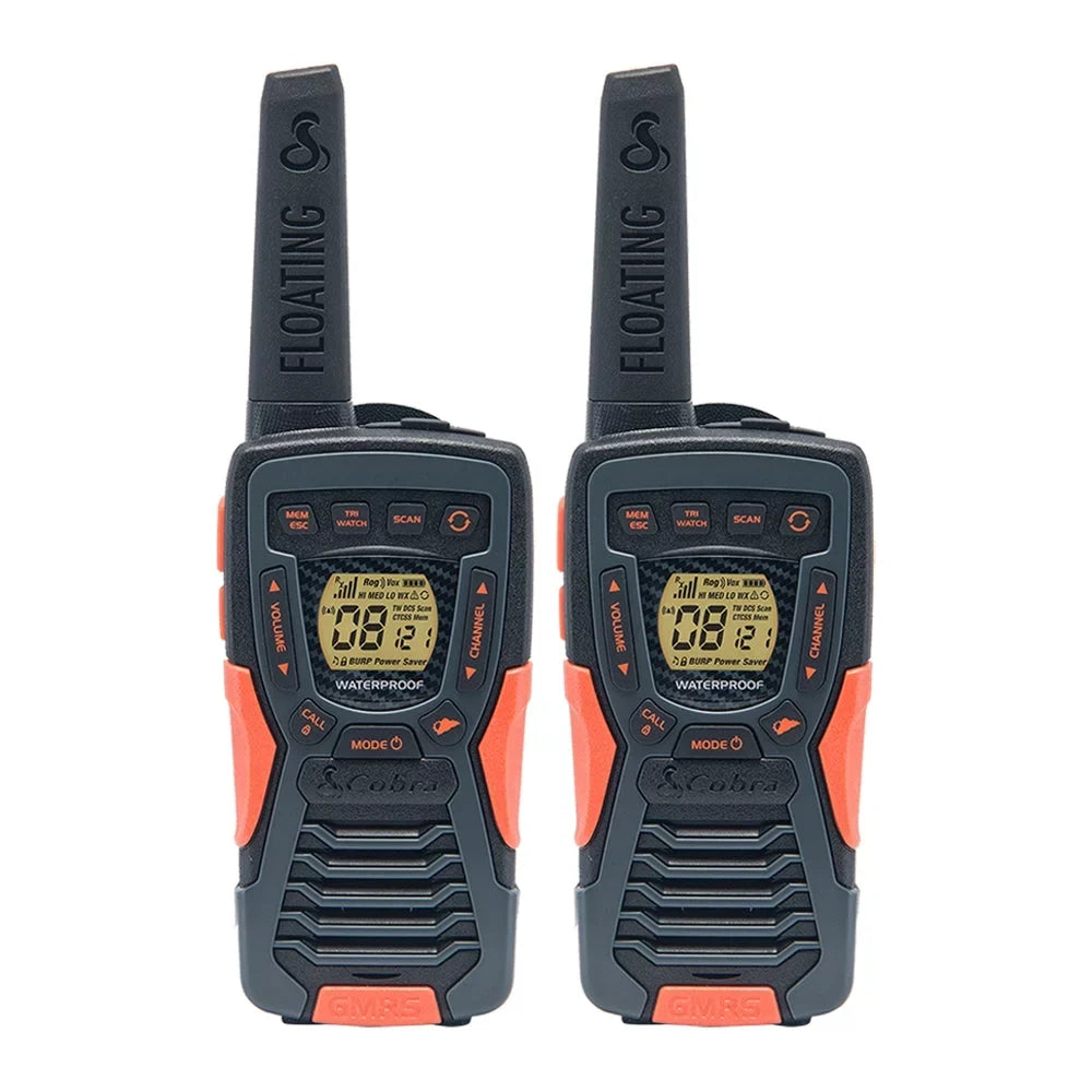 Cobra    Waterproof Walkie Talkies for Adults - Rechargeable, Floats, 22 Channels, Long Range 37-Mile Two-Way Radio Set (2-Pack)