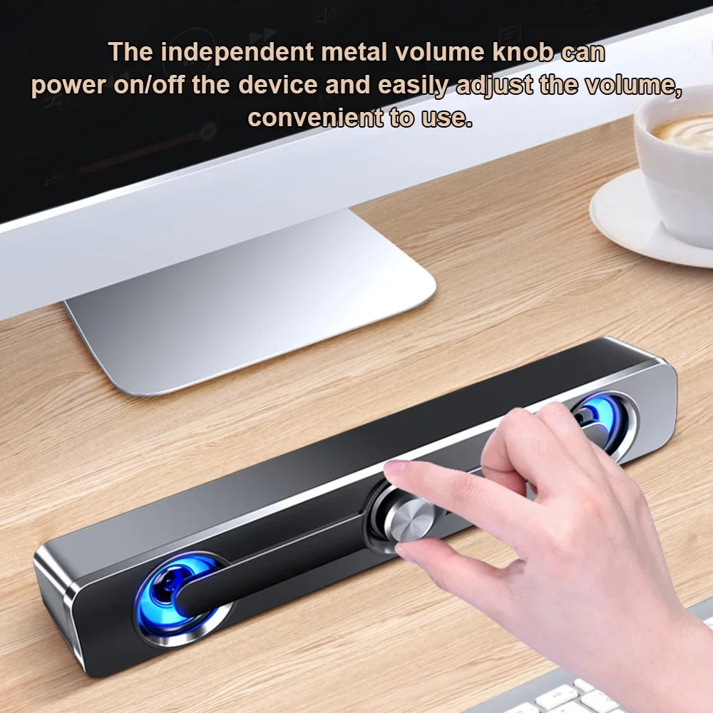 '-111 Computer Speaker  Wired Powerful Bar Stereo Subwoofer Bass Speaker Surround Sound Box for  Laptop Phone Tablet