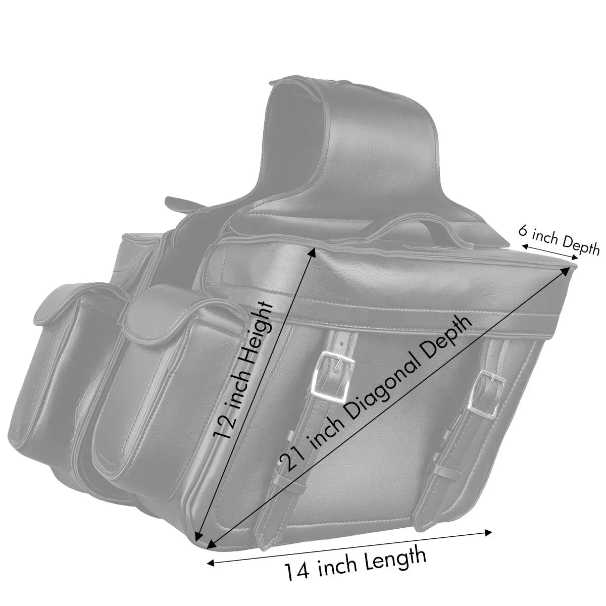 Milwaukee Leather  Black Zip Off  Throw Over Saddlebags with Bonus Side Pockets