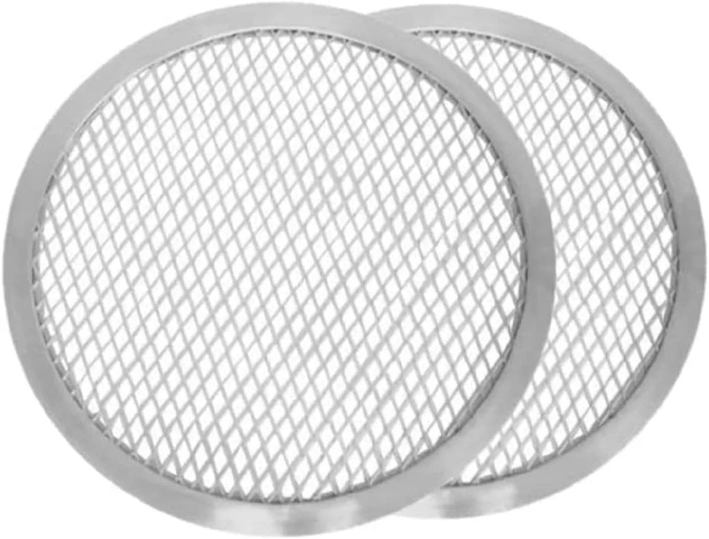 TrueCraftware- Set of 2 Aluminum 13” Pizza Baking Screen Seamless Rim- Bakeware Pizza Screen Round Pizza Pan Tray Round Baking Tray for Home Kitchen Pizzeria & Restaurants
