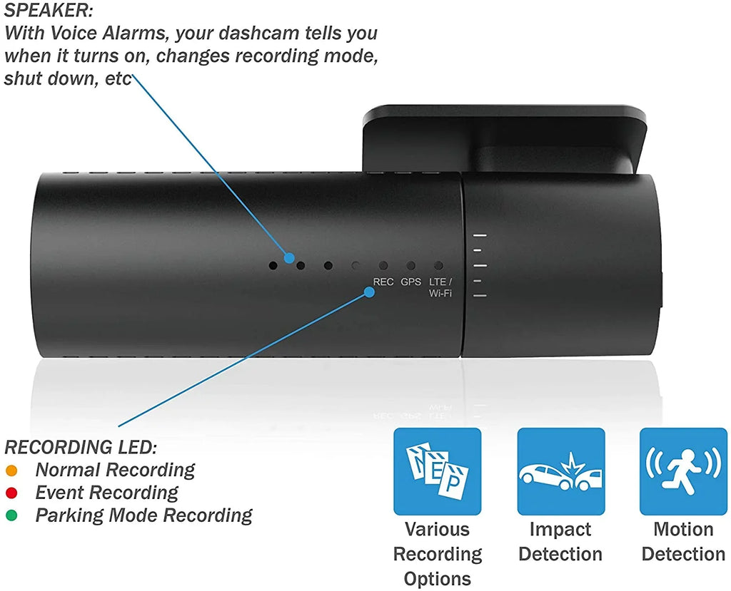 BlackVue -2CH with 32GB microSD Card | Full  Wi-Fi Dashcam | Parking Mode Support with Hogor Lens Cloth
