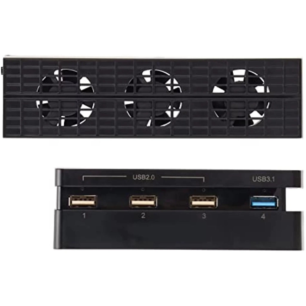 For Ps4 Slim Cooling Fan With Hub, Game Console Automatic Intelligent Cooling Fan & 4 Port Usb Hub For Ps4 Slim Gaming Console Host