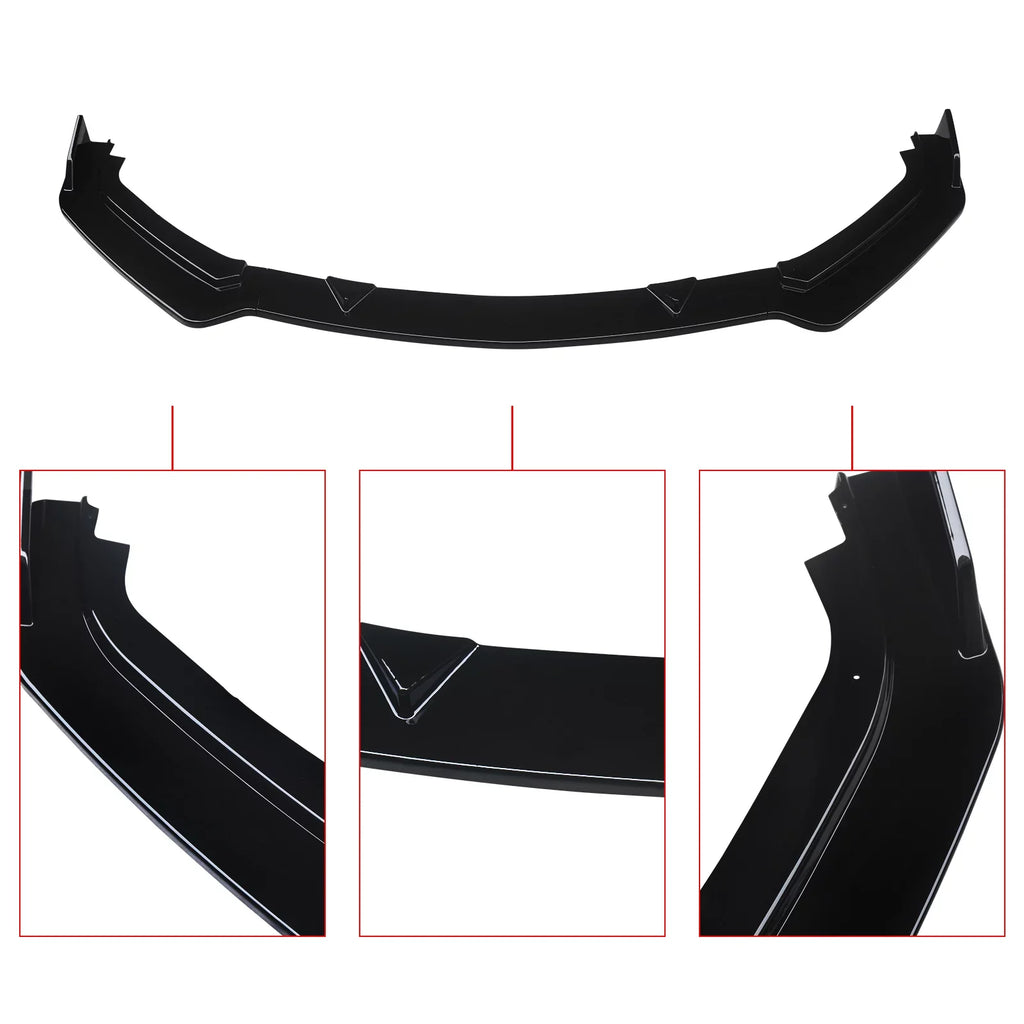 Front Bumper Lip for 2017-2023 Infiniti  Gloss Black 3PCS