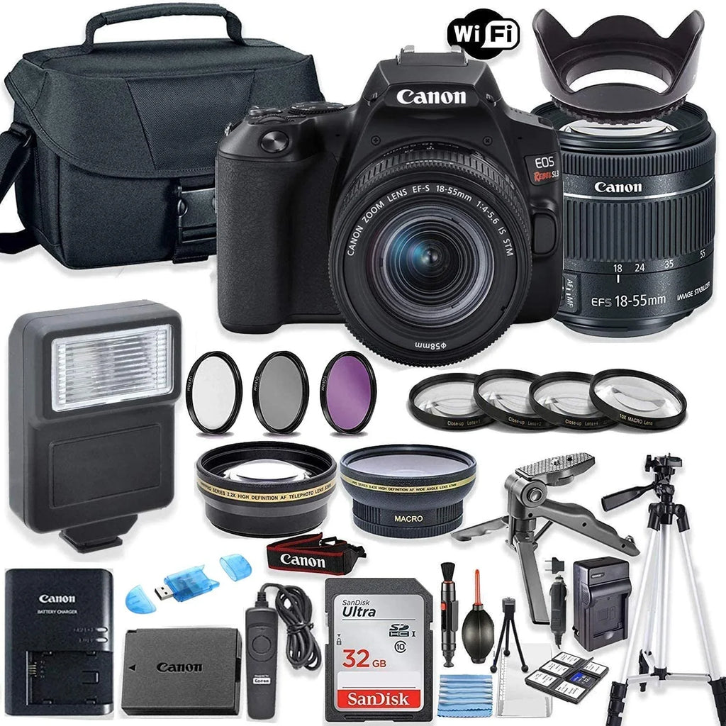 Canon  Rebel   with - 18-55mm  Lens, 32GB Memory, Case, Flash, and Accessory Bundle