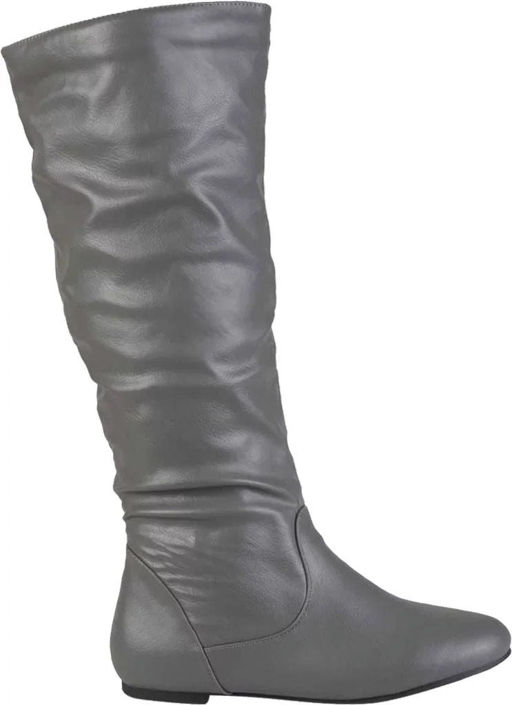 Women's Journee Collection Jayne Extra Wide Calf Knee High Slouch Boot Grey Faux Leather 7.5