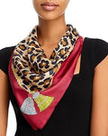 $65 Echo Printed Silk Square Scarf Red Size One Size
