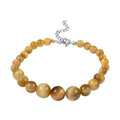 Shop  Tiger's Eye Round Stainless Steel Rhodium Plated Beaded Bracelet for Women Ct 59.04 Mothers Day Gifts for Mom