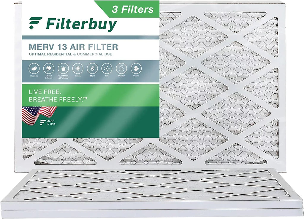 Filterbuy 16x25x1  13 Pleated   Furnace Air Filters (3-Pack)