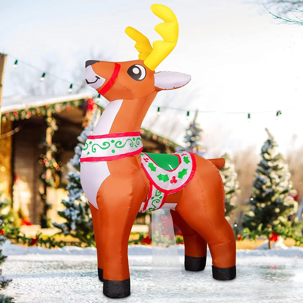 Christmas Inflatables 5.7  Reindeer Christmas Inflatable, Reindeer Inflatables Outdoor Decorations Reindeer Blow Up with  Lights, Christmas Inflatable Decorations Clearance for Xmas/Holiday