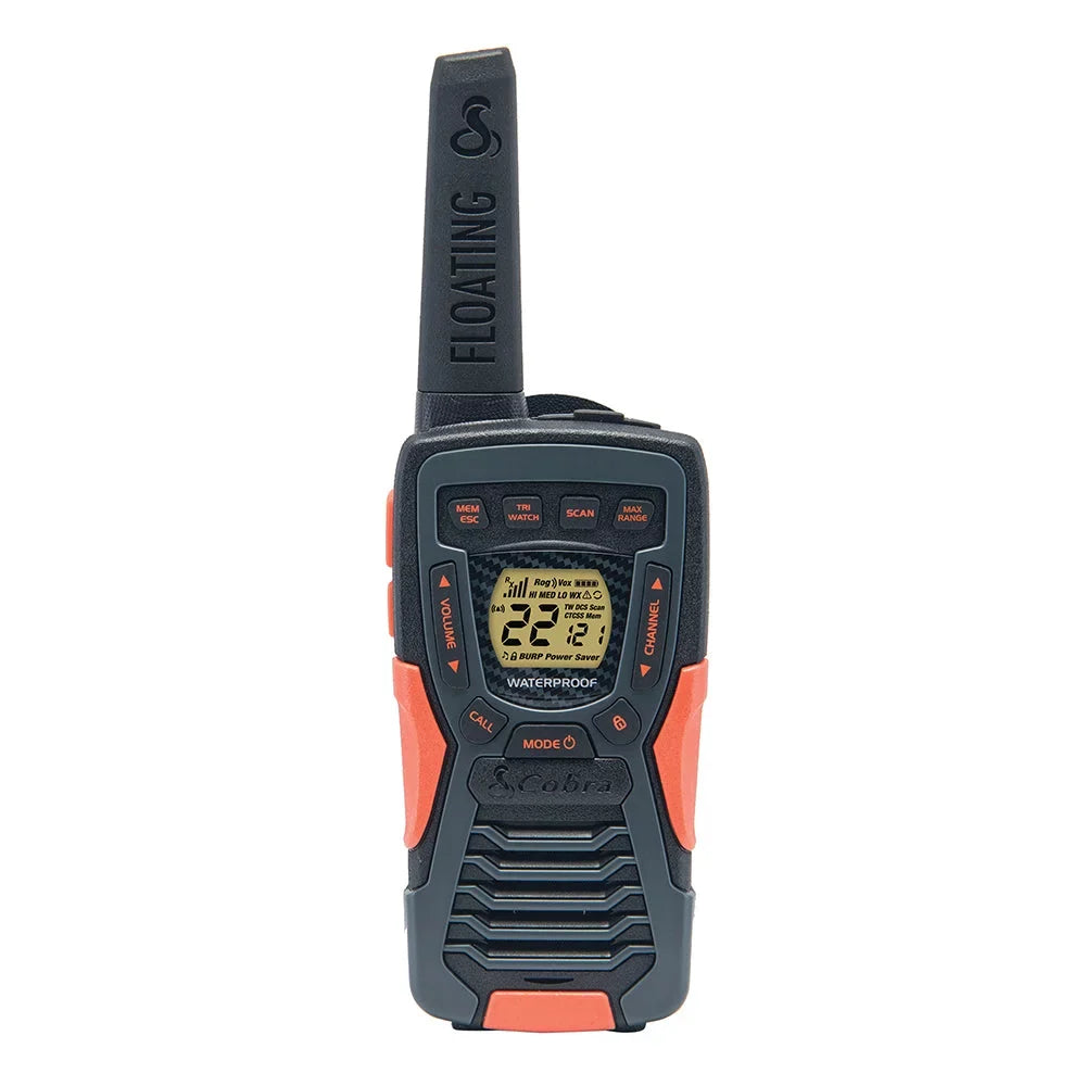 Cobra    Waterproof Walkie Talkies for Adults - Rechargeable, Floats, 22 Channels, Long Range 37-Mile Two-Way Radio Set (2-Pack)