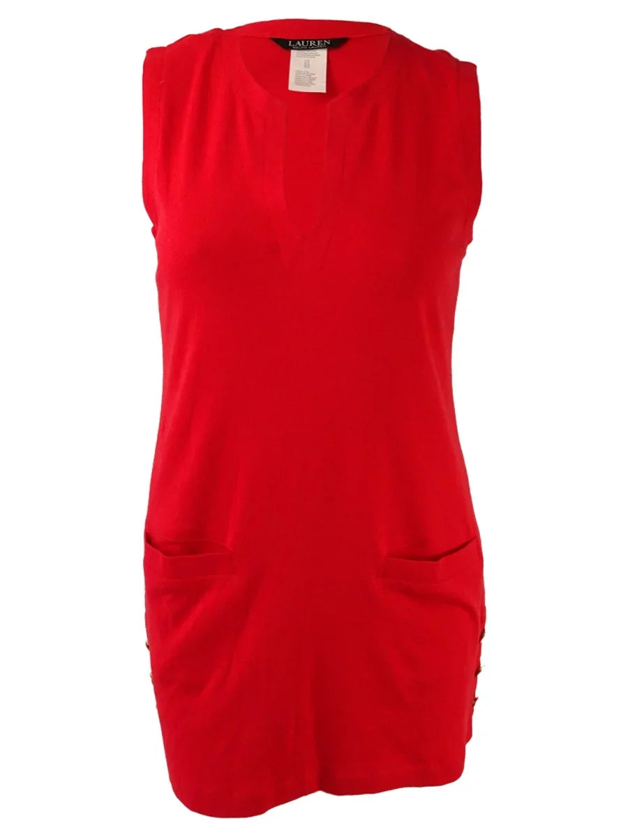 Lauren Ralph Lauren Women's Sleeveless Cotton Cover-Up (Red Orange, )