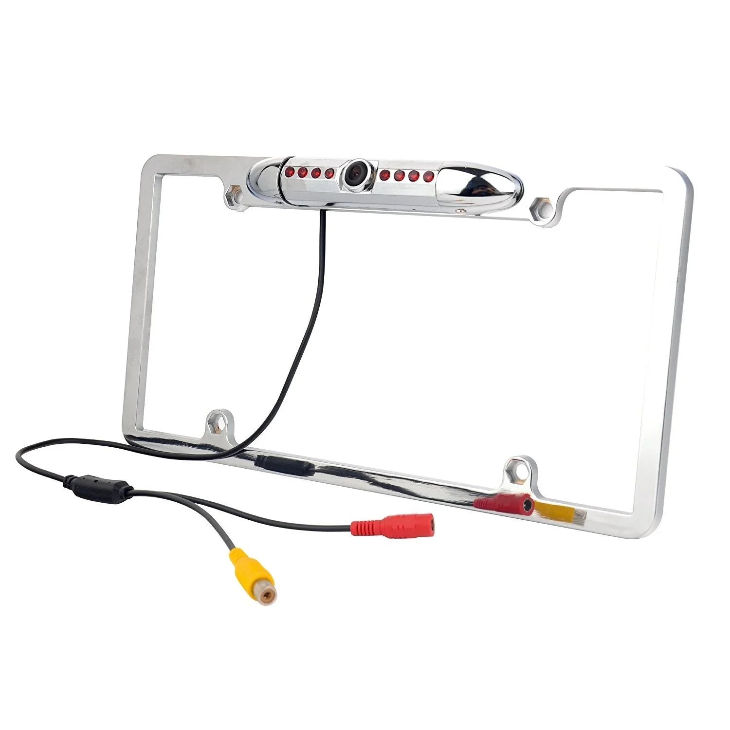Absolute  Chrome License Plate Frame Rear View Backup Camera 170° Viewing Angle Universal Car License Plate Frame Mount Waterproof High Sensitive 8   Night Vision Reverse Parking Aid