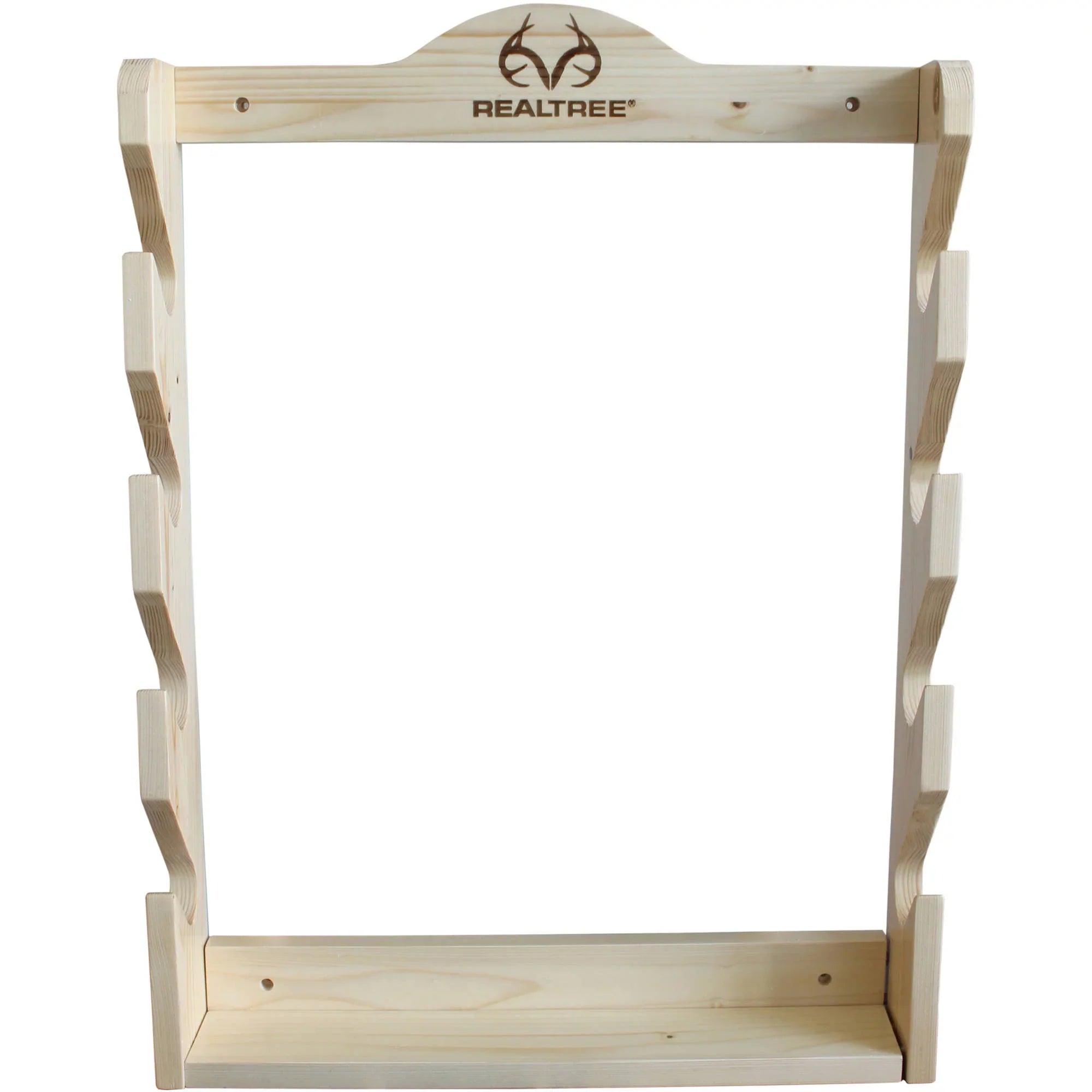 Rush Creek Creations Realtree Solid Pine 4 Gun Wall Rack with Hidden Hardware - Handcrafted - Durable