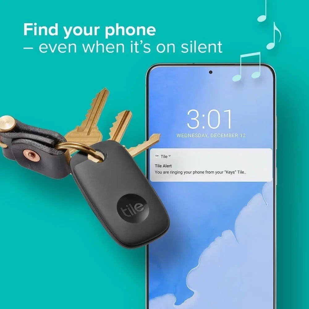 Tile Pro 2022 2-Pack. Powerful Bluetooth Tracker, Keys Finder and Item Locator for Keys, Bags, and More; Up to 400 ft Range. Water-Resistant. Phone Finder. iOS and Android Compatible.