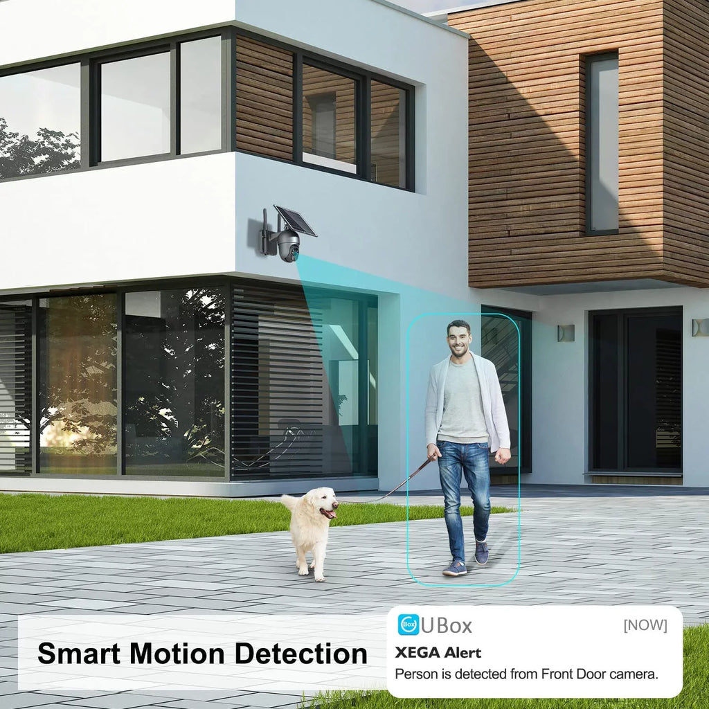Xega 2K Outdoor 3G/4G  Cellular Solar/Battery Power Wireless Security Camera with  Card, 14400mAh Rechargeable Battery, 4X Zoom, 355° Pan 95° Tilt, Night Vision, 2-Way Talk, , No Wifi Need